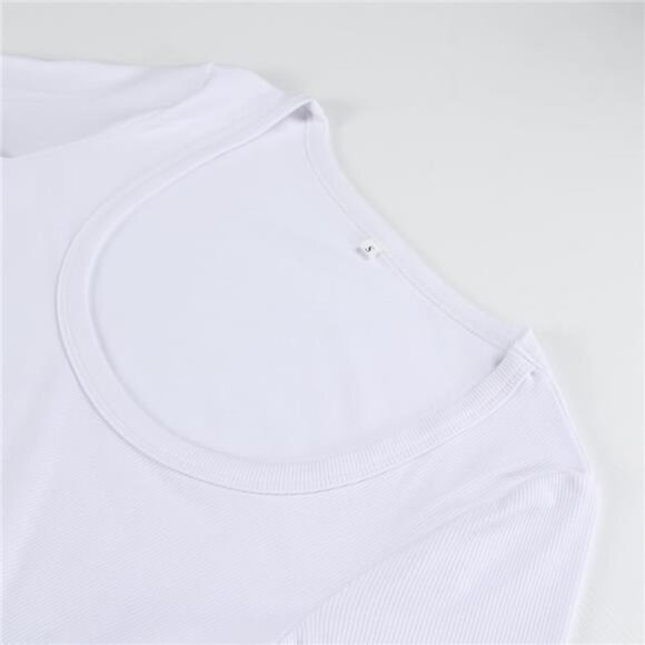 Women's Square Neck Long Sleeve Ribbed Slim Fitted Casual Basic Crop - Picture 2 of 6